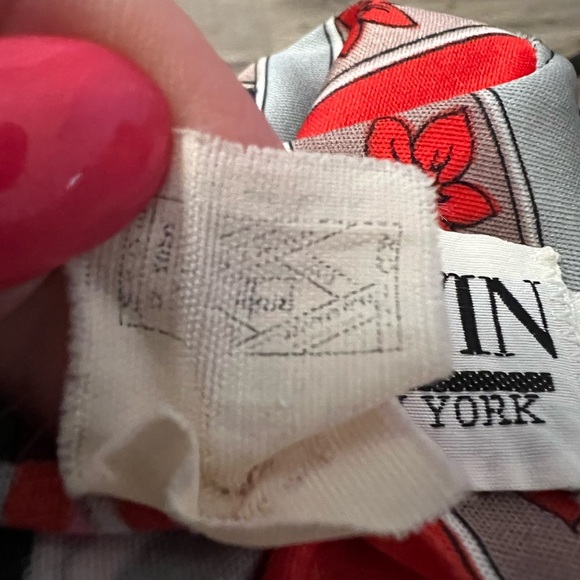 Vintage Lanvin Black and Pink Geometric Long Sleeve Dress size 14 EUC - Picture 8 of 9